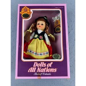 Vintage Dolls of All Nations Switzerland #142 Vinyl Jointed Doll Original Box